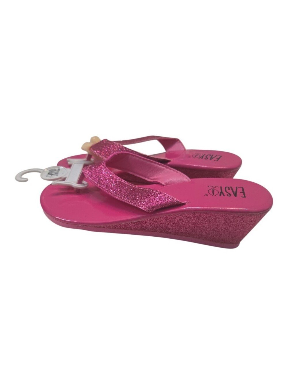 Easy USA Pink Glitter Wedge Flip Flops Sandals NWT Various Sizes